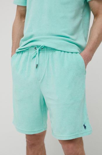 Pyžamové šortky Polo Ralph Lauren pánské, zelená barva, hladká