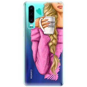 iSaprio My Coffe and Blond Girl pro Huawei P30 (coffblon-TPU-HonP30)