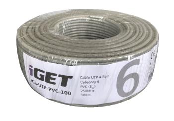 iGET Síťový kabel CAT6 UTP PVC Eca 100m/role