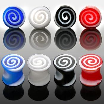 Plug do ucha - barevné spirály - Tloušťka : 4 mm, Barva piercing: Modrá