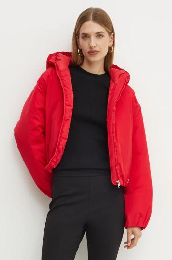 Bunda Twinset dámská, červená barva, zimní, oversize, 242AP2410