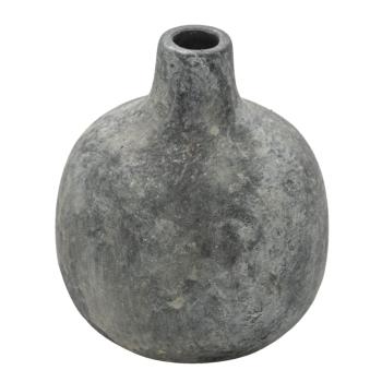 Šedá keramická váza s patinou Lina - Ø 9*9 cm 6CE1319