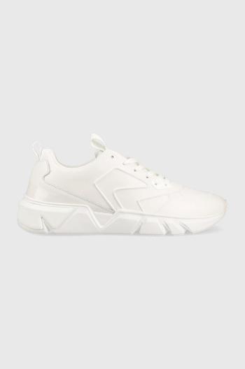 Kožené sneakers boty Calvin Klein LOW TOP LACE UP LTH HF bílá barva