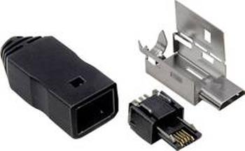 Micro USB B konektor s připevňovacím klipem zástrčka, rovná BKL Electronic 10120395 1 ks