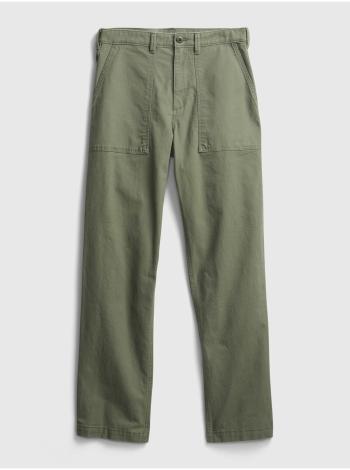 Zelené pánské kalhoty straight fit utility pant