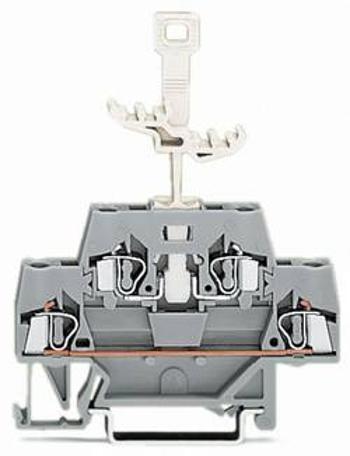 Dvojitá průchodková svorka WAGO 280-521, osazení: L, pružinová svorka, 5 mm, šedá, 50 ks
