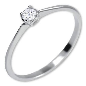 Brilio Zásnubní prsten z bílého zlata s krystalem 226 001 01036 07 49 mm