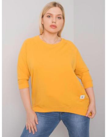 Dámská mikina plus size bavlněná NINETTA žlutá 