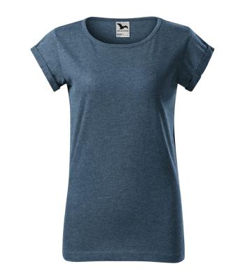 MALFINI Dámské tričko Fusion - Tmavý denim melír | L