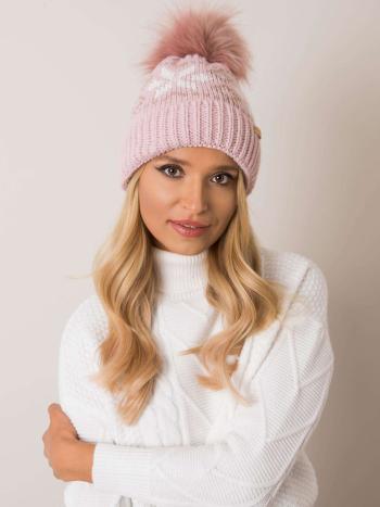 DÁMSKÁ RŮŽOVÁ ČEPICE S BAMBULÍ JK-CZ-17,53-PINK Velikost: ONE SIZE