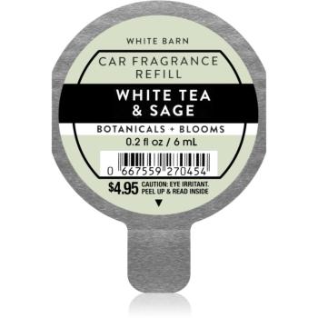 Bath & Body Works White Tea & Sage vůně do auta náhradní náplň 6 ml