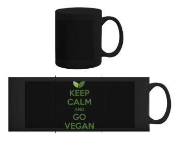 Černý hrnek Keep calm and Go Vegan