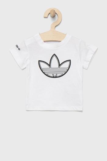 Dětské tričko adidas Originals HE2068 bílá barva, s potiskem