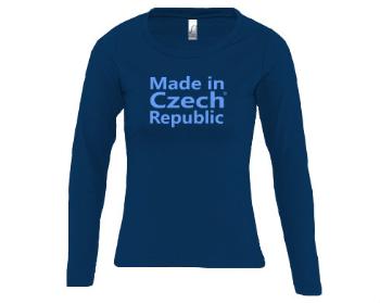 Dámské tričko dlouhý rukáv kulatý výstřih Made in Czech republic
