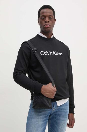 Bavlněná mikina Calvin Klein pánská, černá barva, s potiskem, K10K112956