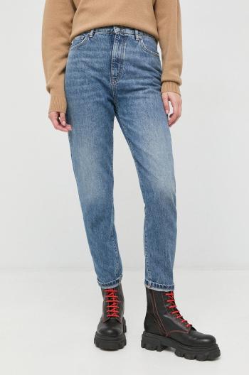 Bavlněné džíny BOSS dámské, high waist