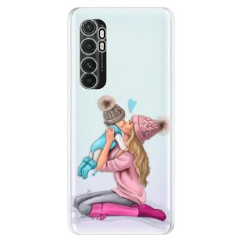 Odolné silikonové pouzdro iSaprio - Kissing Mom - Blond and Boy - Xiaomi Mi Note 10 Lite