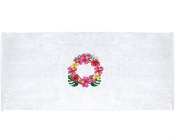 Celopotištěný sportovní ručník Rámeček - tropické květiny