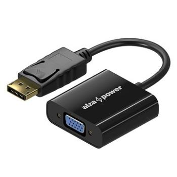 AlzaPower DisplayPort (M) na VGA (F) 0.1m lesklá černá (APW-ADDPVG01B)