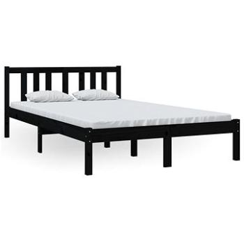 Rám postele černý masivní dřevo 120 × 200 cm, 814883 (814883)