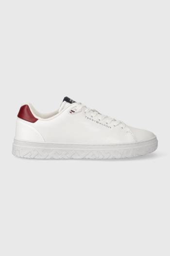 Kožené sneakers boty Tommy Hilfiger COURT THICK CUPSOLE LEATHER bílá barva, FM0FM04830