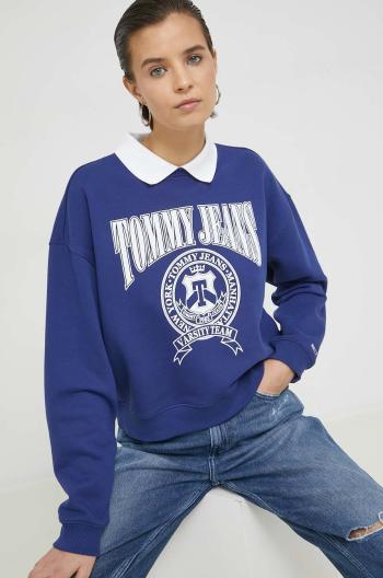 Mikina Tommy Jeans dámská, tmavomodrá barva, s potiskem