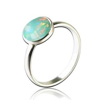NUBIS® Stříbrný prsten s opálem - velikost 52 - NBP95-OP03-52
