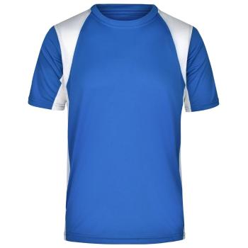 James & Nicholson Pánské sportovní tričko s krátkým rukávem JN306 - Královská modrá / bílá | S