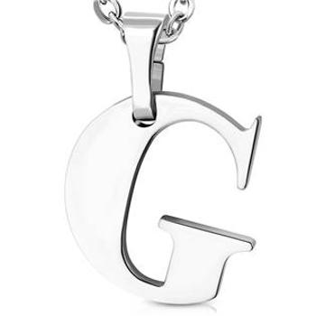 Šperky4U Ocelový přívěšek písmeno - iniciála G - OPP1706-G