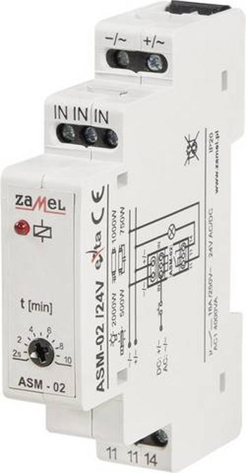 Schodišťový časový spínač montáž na lištu 24 V Zamel ASM-02/24V