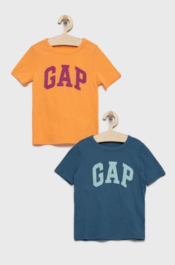 Dětské bavlněné tričko GAP ( 2-pak) oranžová barva, s potiskem