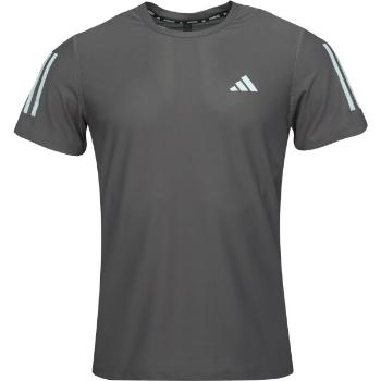 adidas OWN THE RUN TEE Pánské běžecké triko, tmavě šedá, velikost