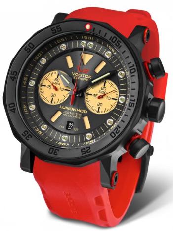 Vostok Europe Lunochod-2 Chrono Line 6S21-620C629 - Červený silikonový řemínek