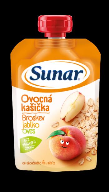 Sunar Ovocná kašička broskev jablko ovesné vločky od uk. 6. měsíce 120 g