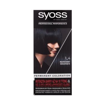 Syoss Permanent Coloration 50 ml barva na vlasy pro ženy 1-4 Blue Black na barvené vlasy