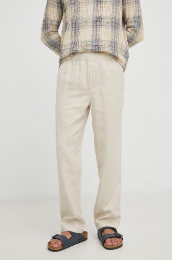 Kalhoty Samsoe Samsoe pánské, béžová barva, jednoduché