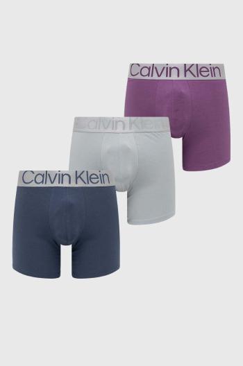 Boxerky Calvin Klein Underwear 3-pack pánské, fialová barva