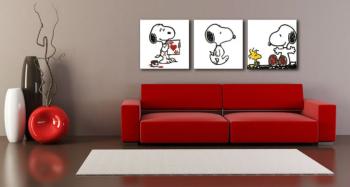 Ručně malovaný POP ART obraz SNOOPY 150x50 cm