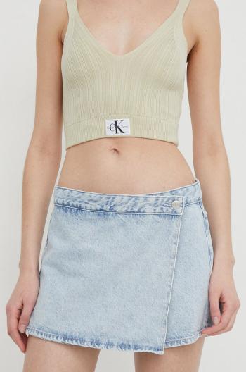 Džínové šortky Calvin Klein Jeans dámské, hladké, high waist, J20J222802