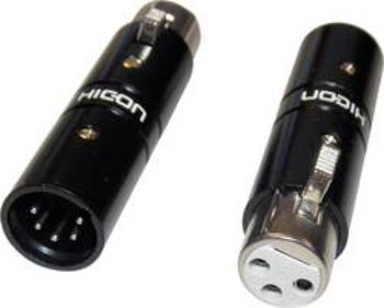 XLR zásuvka / XLR zástrčka Hicon HI-X3X5-FM, adaptér rovný, černá