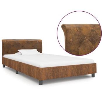 Rám postele hnědý umělá broušená kůže 90x200 cm (284888)