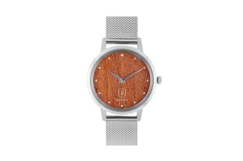 Dřevěné hodinky Diamond Red Watch s řemínkem z pravé kůže s možností výměny či vrácení do 30 dní zdarma