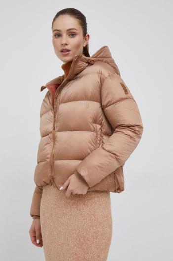 Péřová bunda Bomboogie dámská, béžová barva, zimní, oversize