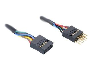 AKASA redukce 4pin USB(M) na 4pin USB(F) / EXUSBI-40 / černá / 40cm