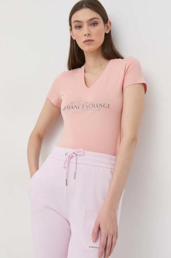 Tričko Armani Exchange oranžová barva