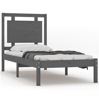 Rám postele šedý masivní dřevo 75 × 190 cm Small Single, 3105497 (3105497)