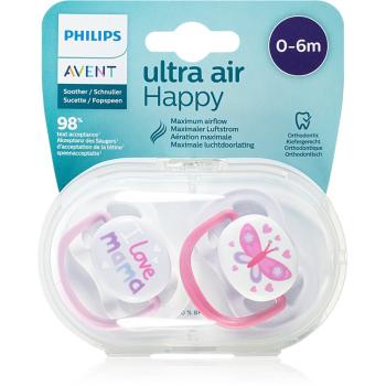 Philips Avent Soother Ultra Air Happy 0 - 6 m dudlík Girl Butterfly 2 ks