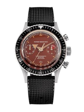 Nivada Grenchen Chronomaster Broad Arrow Tropical Dial Manual - Rubber tropic