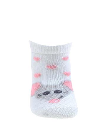 Kojenecké vzorované ponožky WOLA MYŠKA bílé Velikost: 15-17