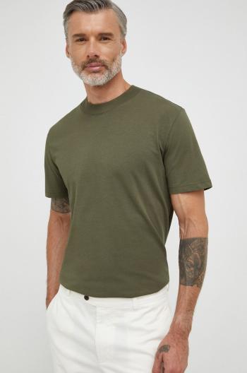 Bavlněné tričko Selected Homme zelená barva